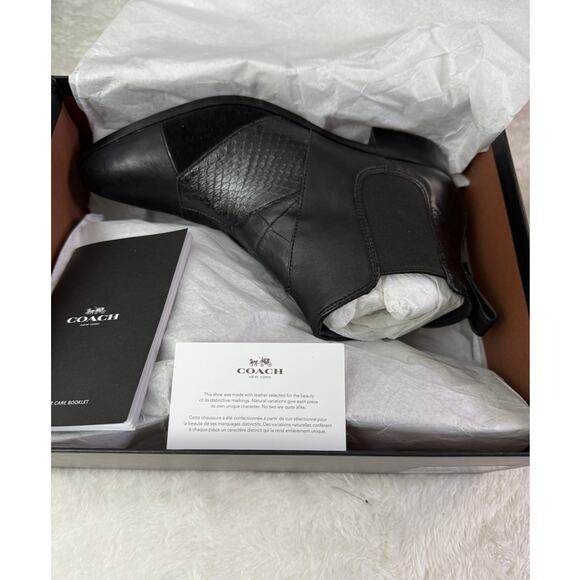 Coach Suffolk Patchwork Bootie Genuine snakeskin and semi-matte Calf Leather New - Picture 7 of 8